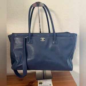 CHANEL Navy Blue Tote Bag